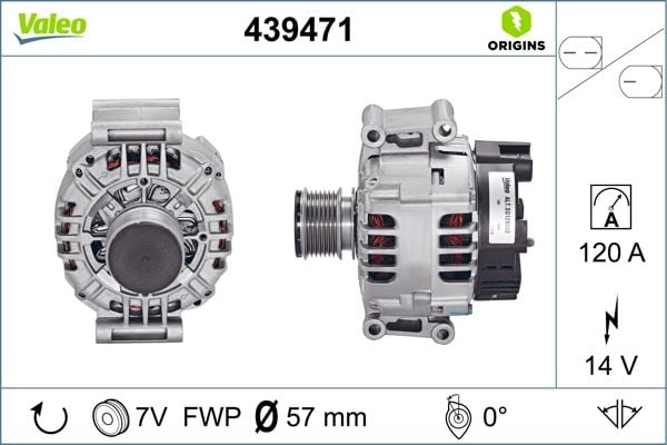 Alternatör 120A Mercedes W203 C209 02 R171 - VALEO - Stok Kodu: 439471 - PARÇA HATTI