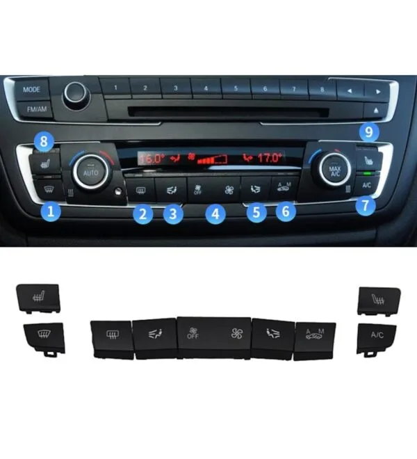BMW 1 Serisi F20 2012-2018 Klima Tuş Takımı Set:9ad Wender 64119287341