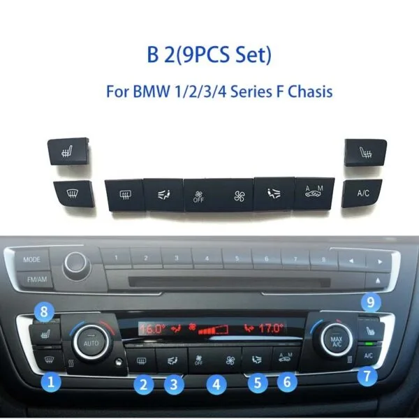 BMW 4 Serisi F32 2011-2018 Klima Tuş Takımı Set:9ad Wender 64119287341