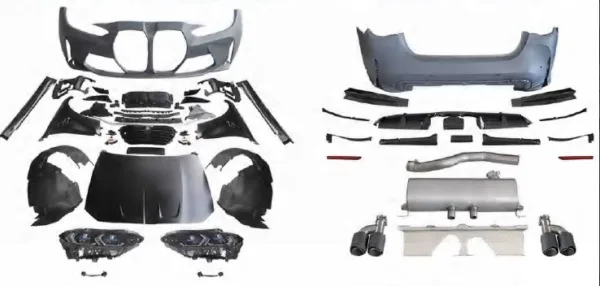 BMW 4 Serisi F32 2011-2018 Komple Gövde Kiti [DONUSUM = G82] 2B2-OrtadanÇıkış Mrşp-li Panj-lu Egz.Uçlu Kaput/Çamurluk Farlar M4 Wender