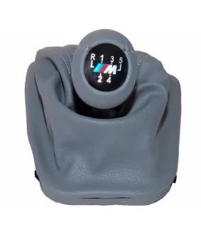 BMW 3 Serisi E46 1998 - 2005 Topuzlu Vites Körüğü -6 İleri- Man.Şanz; Gri Suni Deri -///M- 25111434098 (Wender)